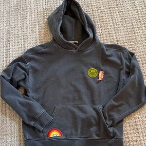 Marine Layer Charcoal Hoodie with Patches